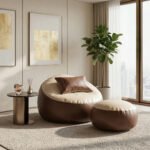 Faux Leather Giant Roll 3pcs Combo Bean Bag - Butterscotch