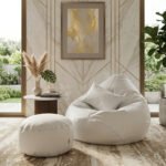 Faux Leather Xxl Pear Shape 3pcs Combo Bean Bag - White