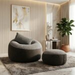 Giant Roll Fabrics Xxl 3pcs Combo Bean Bag- Gray / Ash