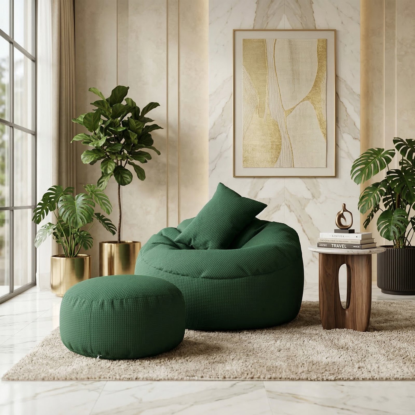 18 Giant Roll Fabrics Xxl 3pcs Combo Bean Bag- Green - Image 1