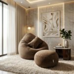 Woven Fabrics Xxl Pear Shape 3pcs Combo Bean Bag - Brown