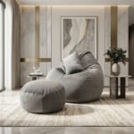 Woven Fabrics Xxl Pear Shape 3pcs Combo Bean Bag - Ash