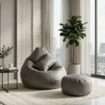 Faux Leather Xxl Pear Shape 3pcs Combo Bean Bag - Ash