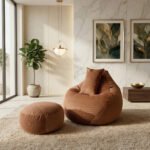 Woven Fabrics Xxl Pear Shape 3pcs Combo Bean Bag - Caramel