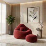 Woven Fabrics Xxl Pear Shape 3pcs Combo Bean Bag - Maroon