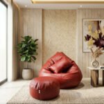 Faux Leather Xxl Pear Shape 3pcs Combo Bean Bag - Maroon