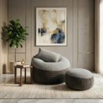 Giant Roll Fabrics Xxl 3pcs Combo Bean Bag- Brown/Ash