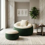 Giant Roll Fabrics Xxl 3pcs Combo Bean Bag- Sea Green/Cream