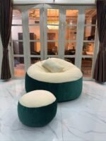 Giant Roll Fabrics Xxxl 3pcs Combo Bean Bag- Sea Green/Cream - Image 3