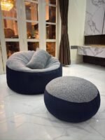 Giant Roll Fabrics Xxl 3pcs Combo Bean Bag- Navy Blue/Ash - Image 3