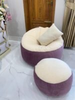 Giant Roll Fabrics Xxl 3pcs Combo Bean Bag-Onion/Cream - Image 3