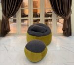 Giant Roll Fabrics Xxl 3pcs Combo Bean Bag- Golden/Charcoal - Image 3