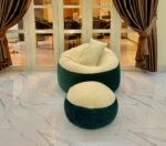 Giant Roll Fabrics Xxl 3pcs Combo Bean Bag- Sea Green/Cream - Image 3