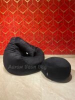 Woven Fabrics Xxl Pear Shape 3pcs Combo Bean Bag - Black - Image 3