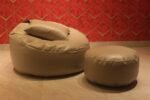 Faux Leather Giant Roll 3pcs Combo Bean Bag - Off White - Image 2