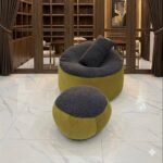 Giant Roll Fabrics Xxl 3pcs Combo Bean Bag- Golden/Charcoal