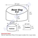 Giant Roll Fabrics Xxl 3pcs Combo Bean Bag- Navy Blue/Cream - Image 2