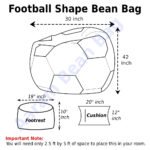 Faux Leather XxL Football Shape 3pcs Combo Bean Bag-Black/White - Image 2