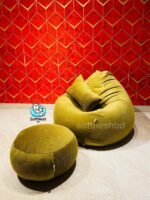 Woven Fabrics Xxl Pear Shape 3pcs Combo Bean Bag - Golden - Image 2