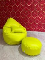 Faux Leather Xxl Pear Shape 3pcs Combo Bean Bag - Nion Green - Image 3