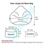 Faux Leather Xxl Pear Shape 3pcs Combo Bean Bag - Nion Green - Image 2