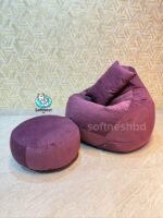 Woven Fabrics Xxl Pear Shape 3pcs Combo Bean Bag - Purple - Image 2