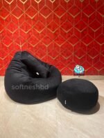 Woven Fabrics Xxl Pear Shape 3pcs Combo Bean Bag - Black - Image 2