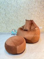 Woven Fabrics Xxl Pear Shape 3pcs Combo Bean Bag - Caramel - Image 3