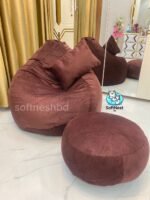 Woven Fabrics Xxl Pear Shape 3pcs Combo Bean Bag - Oxblood - Image 2