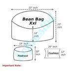 Giant Roll Fabrics Xxl 3pcs Combo Bean Bag- Golden/Charcoal - Image 3