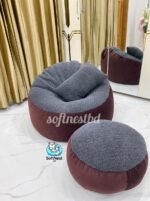 Giant Roll Fabrics Xxl 3pcs Combo Bean Bag- Oxblood/Charcoal - Image 3