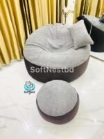 Giant Roll Fabrics Xxxl 3pcs Combo Bean Bag- Brown /Ash - Image 2