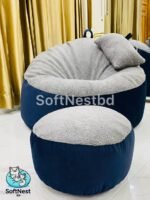 Giant Roll Fabrics Xxxl 3pcs Combo Bean Bag- Navy Blue/ Ash - Image 2