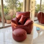 Faux Leather Couch 3psc Combo Bean Bag – Maroon
