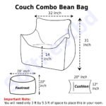 Faux Leather Couch 3psc Combo Bean Bag – Brown - Image 2